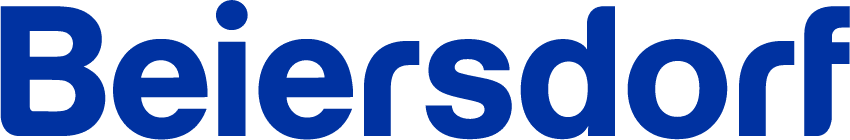 The image shows the Beiersdorf logo in blue text on a white background, reminiscent of the streamlined designs often seen in advanced parking lot systems.