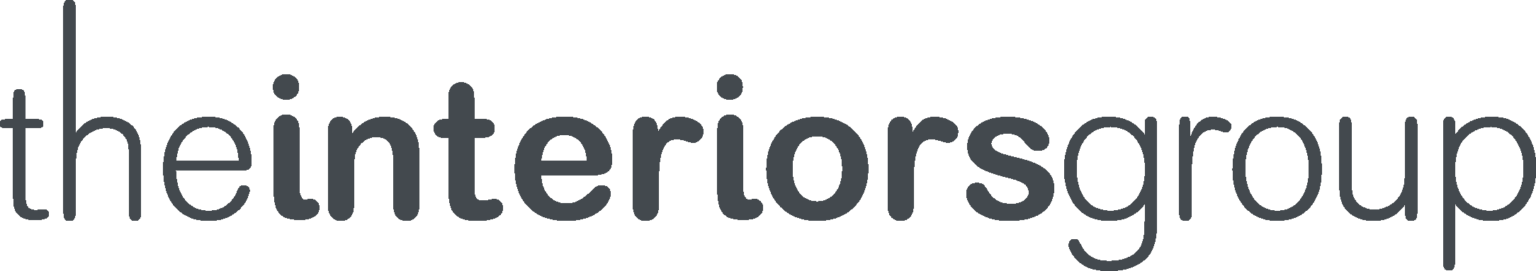 Logo of "theinteriorsgroup" with the text in a modern, sans-serif font. "the" and "group" are in grey, and "interiors" is emphasized in a slightly darker shade. The design reflects the brand's expertise, akin to how they excel in commercial parking solutions.