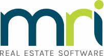 Logo for MRI Real Estate Software, featuring stylized letters "mri" in blue and green, with the words "Real Estate Software" below in gray text.