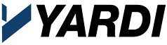 Yardi logo with stylized dark blue "Y" icon to the left of the company name in bold black uppercase letters.