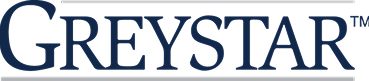 The image shows the GREYSTAR logo in large, dark blue capital letters on a light background.