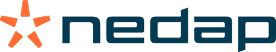 Nedap logo with a stylized orange star on the left and the word "nedap" in lowercase dark blue letters on the right.