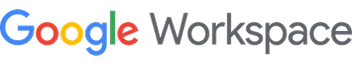 Google Workspace logo with "Google" in multicolored letters and "Workspace" in gray.