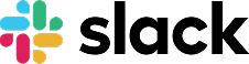 The Slack logo with a colorful hashtag icon on the left and the word "slack" in bold black letters on the right.